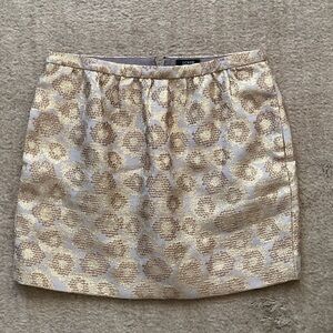 J. Crew Gold Patterned Mini Skirt